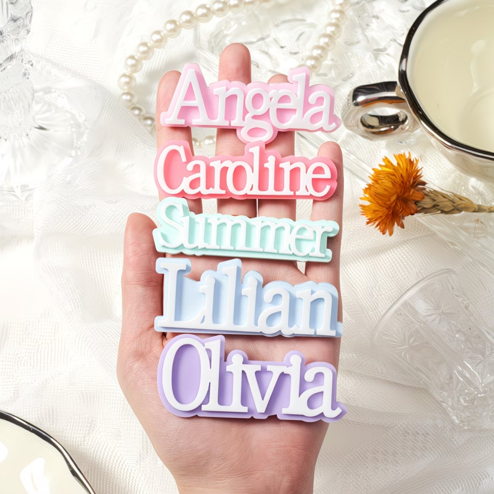 Embroidery Name - Custom Name Brooch Personalized Font Color