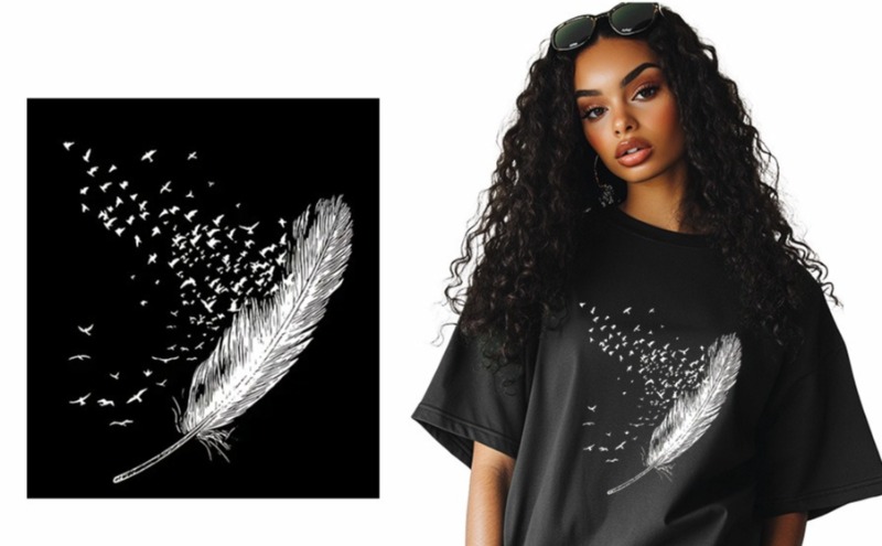 Embroidery Patches - Colorful Feather Bohemian Iron On Heat