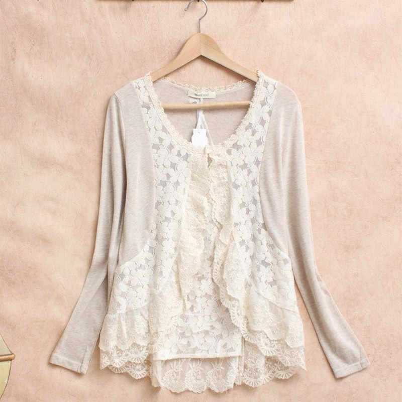 Mùa Xuân Mori Girl Ngọt Áo Sơ  - đánh giá và giá Embroidery Jersey
