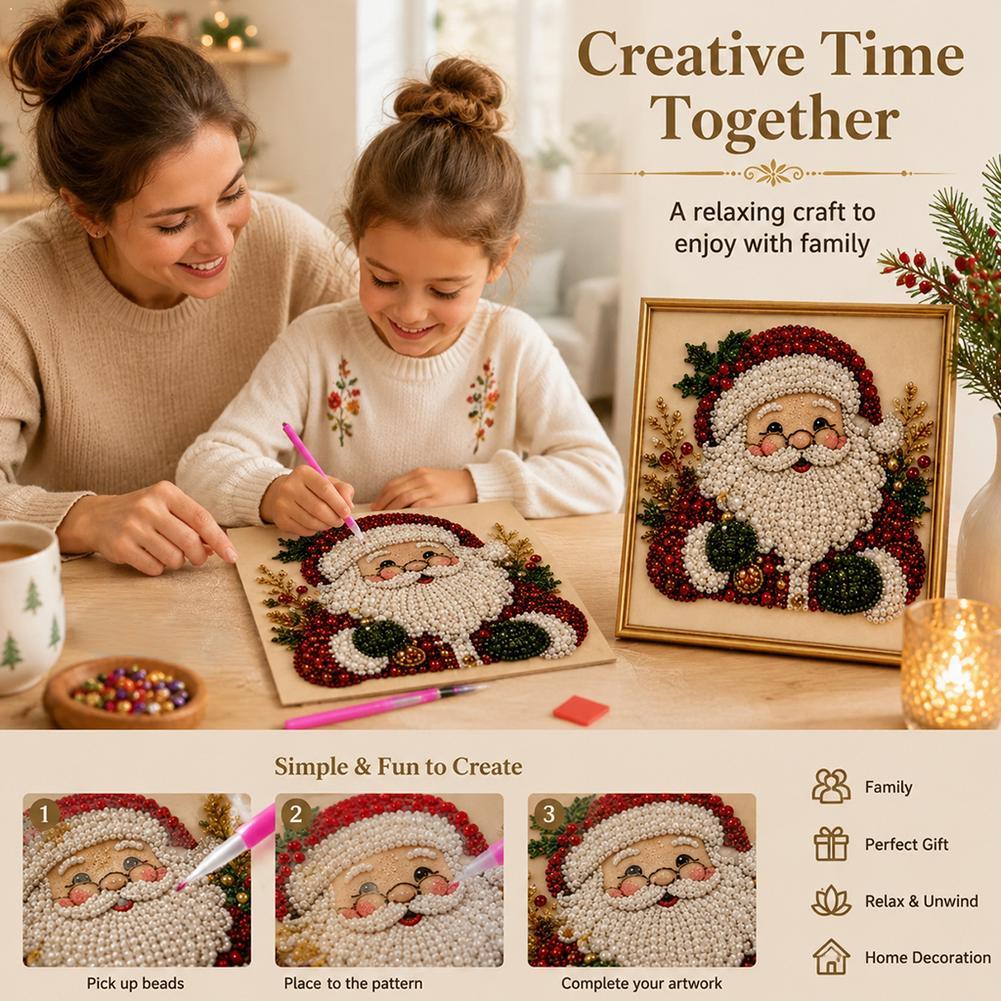 Christmas Santa Claus Pearl Ar - đánh giá và giá Embroidery Xmas