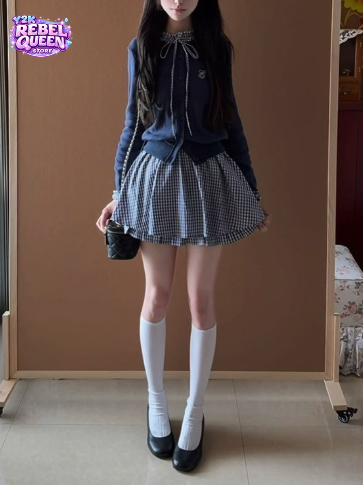 Japanese Preppy Sweet 2 Piece  - đánh giá và giá Embroidery Cotton Shirt