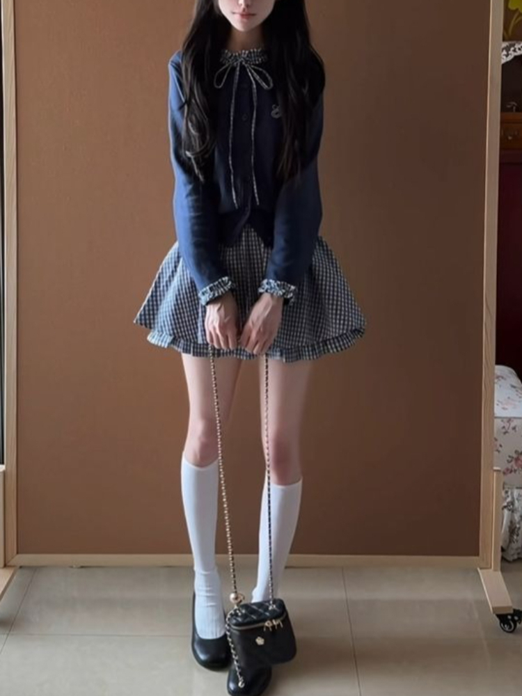 Japanese Preppy Sweet 2 Piece  - đánh giá và giá Embroidery Cotton Shirt