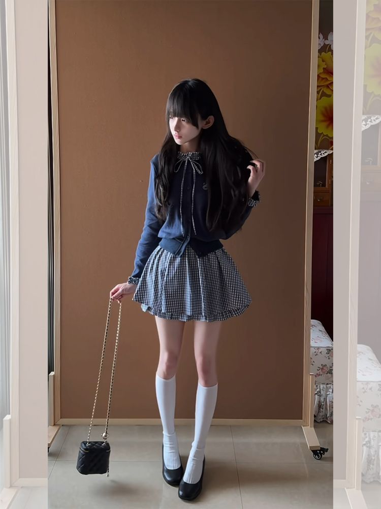Japanese Preppy Sweet 2 Piece  - đánh giá và giá Embroidery Cotton Shirt