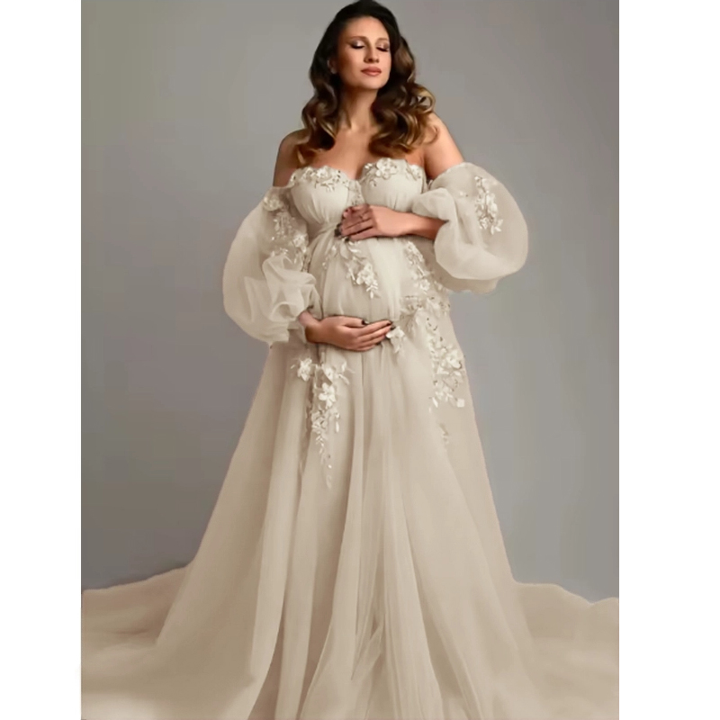 Hand-Finished Maternity Gown - - đánh giá và giá Embroidery Jersey