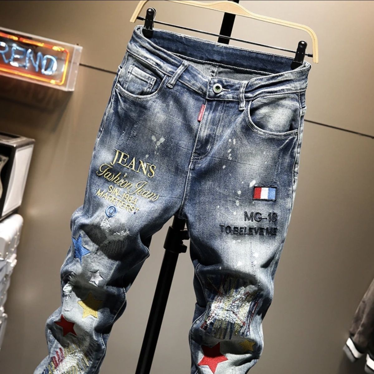 High-end American Heavy Indust - đánh giá và giá Embroidery On Jeans
