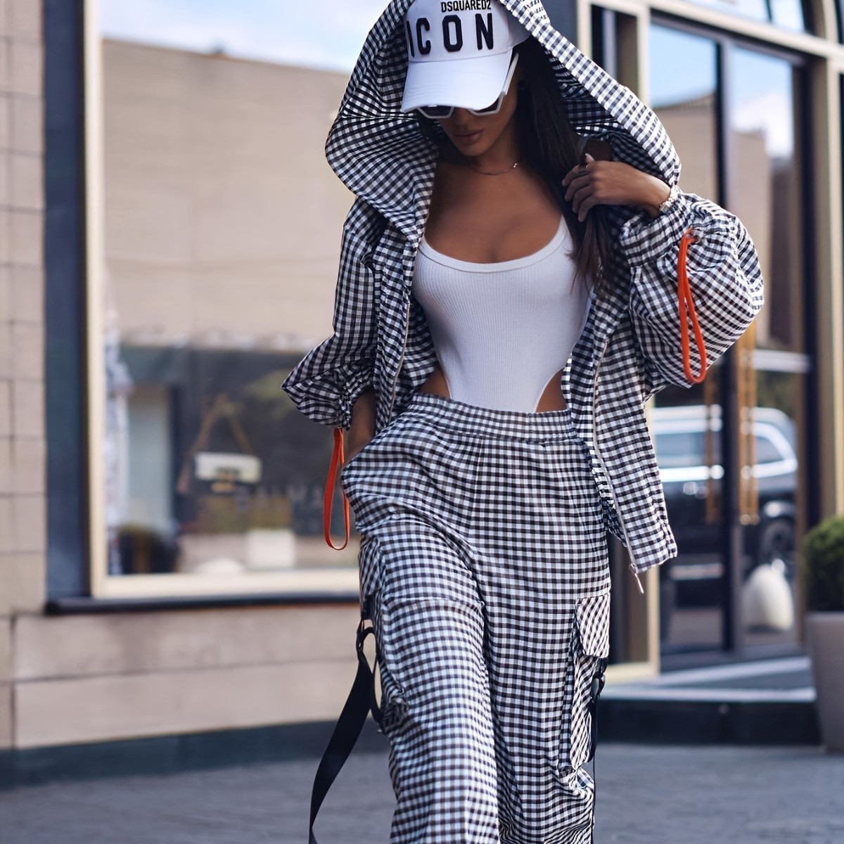 Spring Autumn Casual Plaid Pri - đánh giá và giá Embroidery Zip Up Hoodie