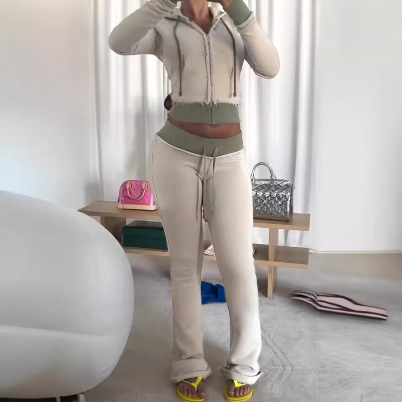 2 Two Piece Lounge Set Women C - đánh giá và giá Embroidery Zip Up Hoodie