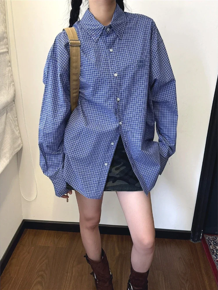 Vintage Blue Plaid Shirts for  - đánh giá và giá Embroidery Jersey