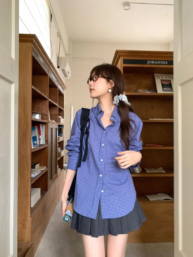 Vintage Blue Plaid Shirts for  - đánh giá và giá Embroidery Jersey