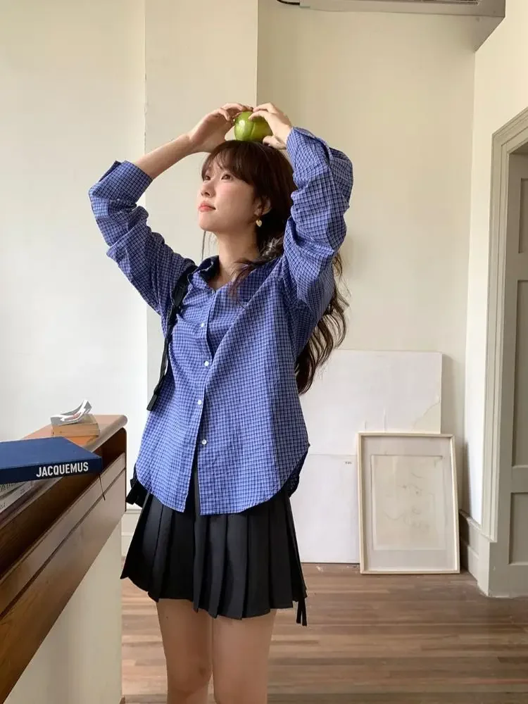 Vintage Blue Plaid Shirts for  - đánh giá và giá Embroidery Jersey