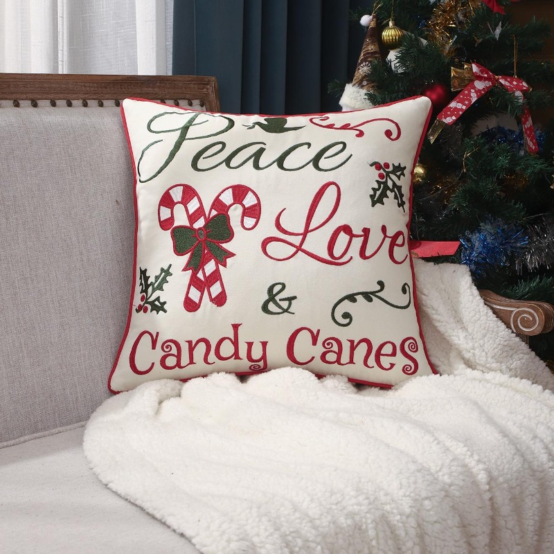 Christmas Throw Pillow Cover P - đánh giá và giá Embroidery Xmas