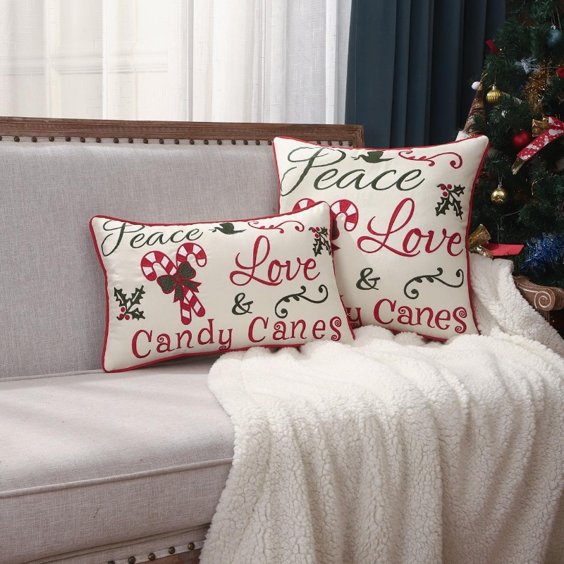 Christmas Throw Pillow Cover P - đánh giá và giá Embroidery Xmas