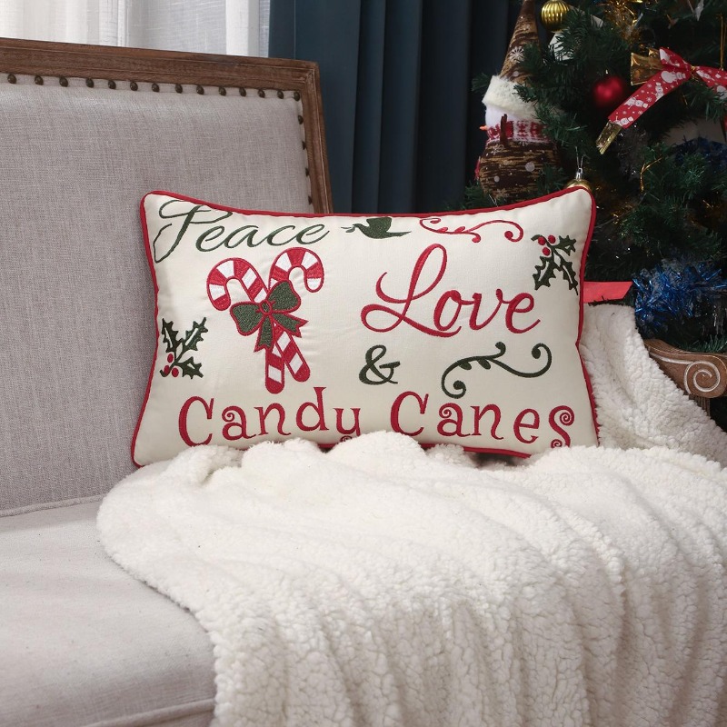 Christmas Throw Pillow Cover P - đánh giá và giá Embroidery Xmas