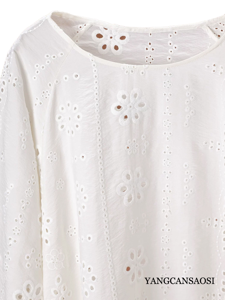 Plus Size White Hollow Embroid - đánh giá và giá Embroidery Jersey
