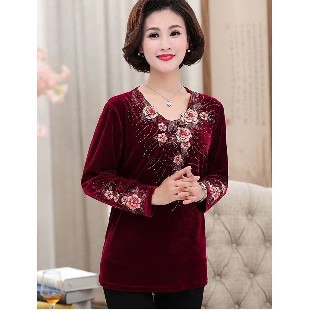 5XL 6XL Large Size Middle-aged - đánh giá và giá Embroidery Gold