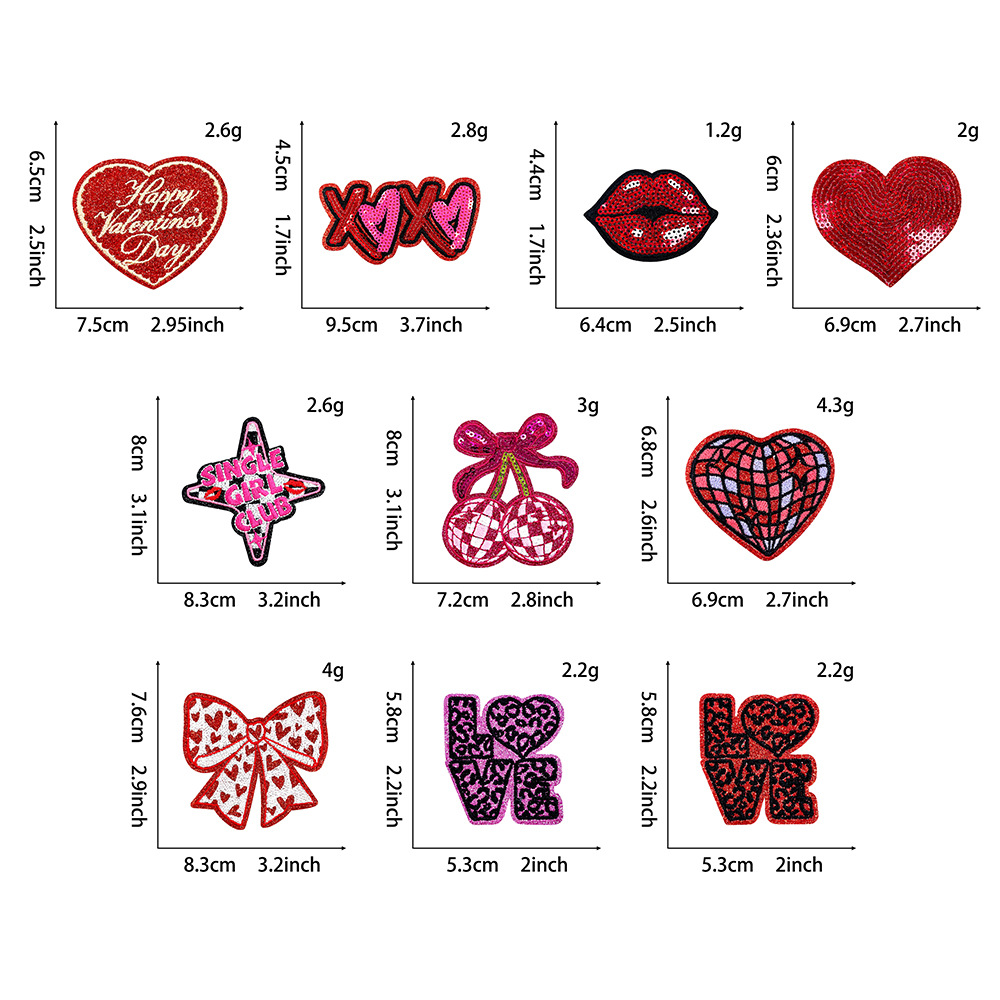 10pcs/set 2026 New Valentine's - đánh giá và giá Embroidery Lips