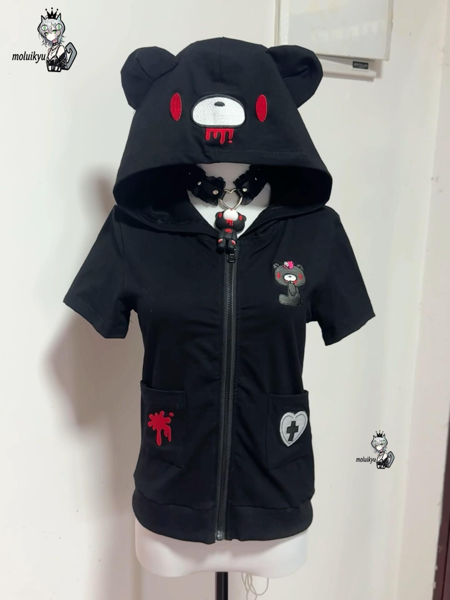 Kawaii Anime Hoodie Short Slee - đánh giá và giá Embroidery Zip Up Hoodie