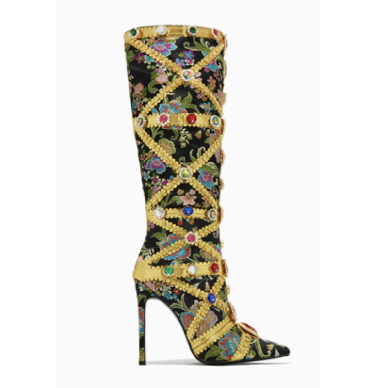 Multicolor Gemstone Gold Trim  - đánh giá và giá Embroidery Gold