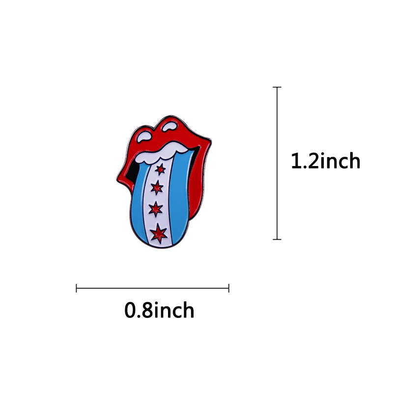 Chicago Cờ Men Pin NhạC Môi Hu - đánh giá và giá Embroidery Lips