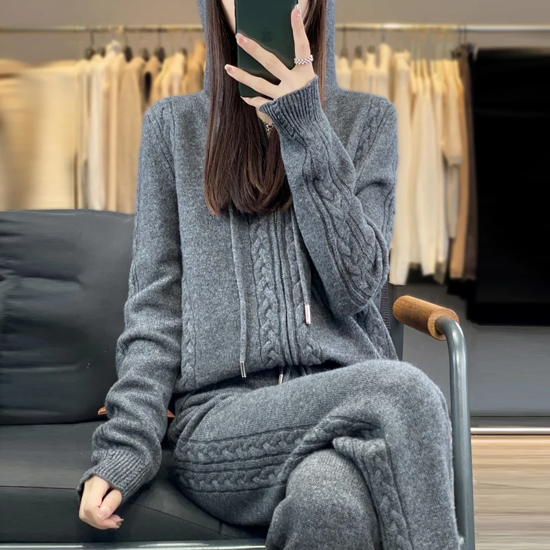 Women's Pure Cashmere Hooded C - đánh giá và giá Embroidery Zip Up Hoodie