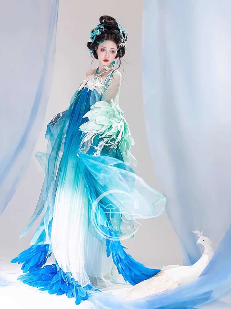 New Peacock Hanfu Womens fashi - đánh giá và giá Embroidery Cotton Shirt