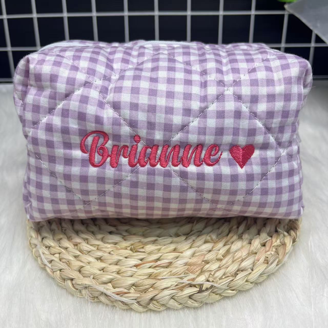 Large Capacity Striped Cosmeti - đánh giá và giá Embroidery Name