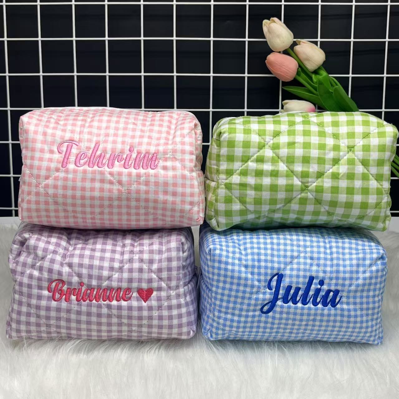 Large Capacity Striped Cosmeti - đánh giá và giá Embroidery Name