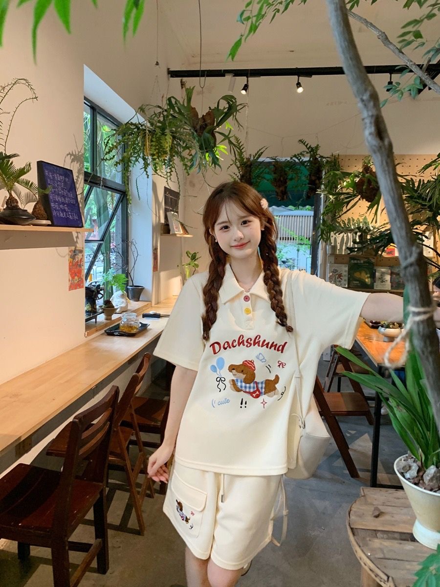 Kawaii Embroidery Dog Japan St - đánh giá và giá Embroidery Cotton Shirt